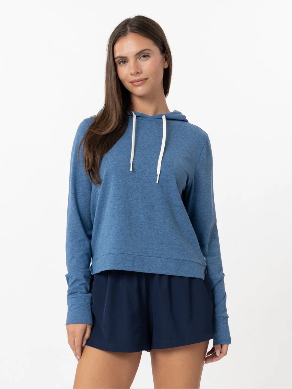Rhoback || Tempo Performance Hoodie Sweatshirt Coastal Potomac Blue Small‎